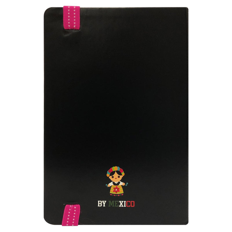 Muñeca María Hardcover Notebook, 5.5"x 8" Black Queretana Journal