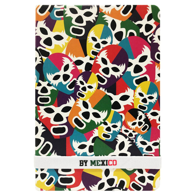 Mexican Lucha Libre Mask Collage Hardcover Notebook / Journal