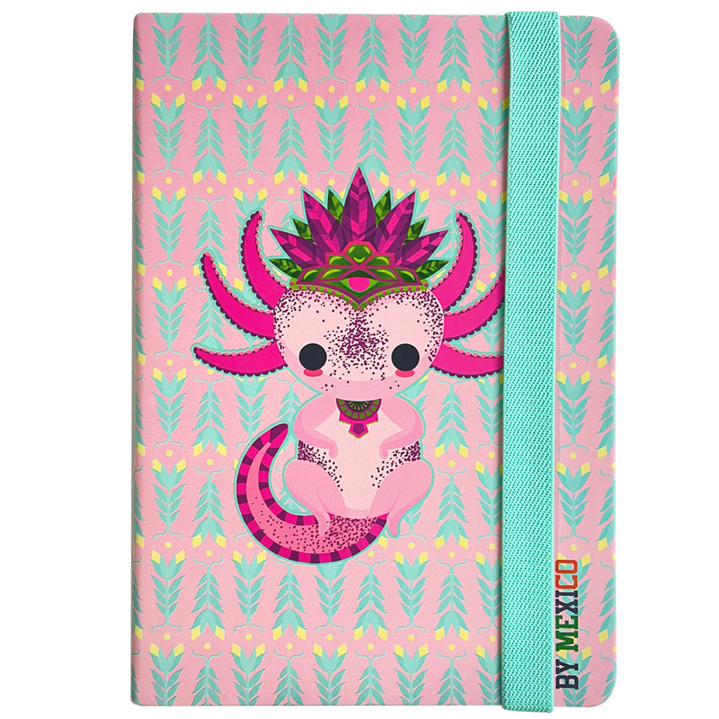 Pink Axolotl Hardcover Notebook / Journal Ajolote