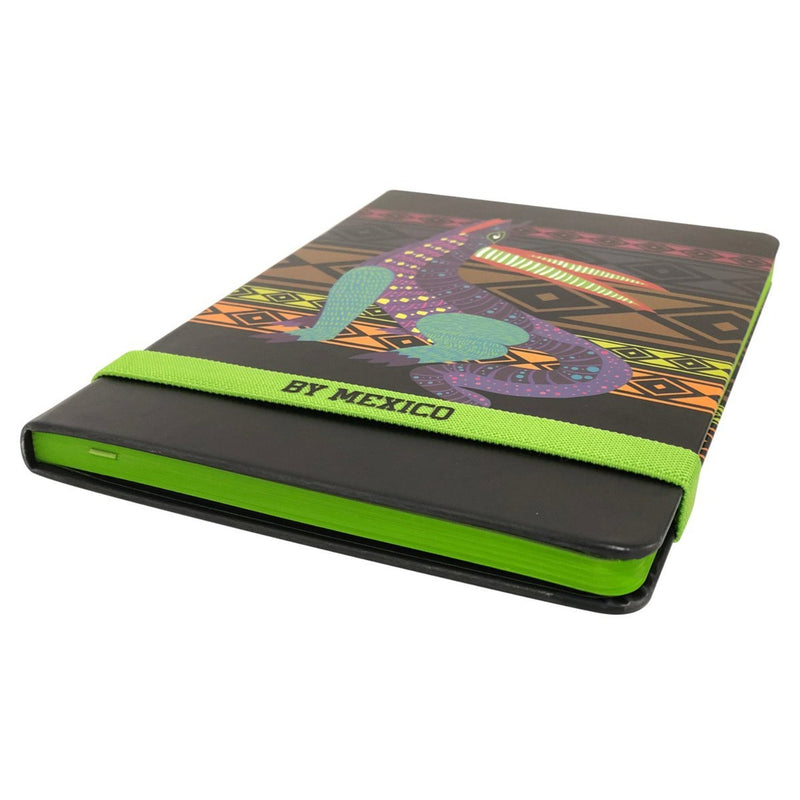By Mexico Alebrije Hardcover Notebook, 5.5"x 8" Black Cover Journal