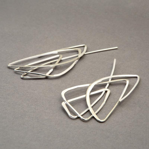 Scribble Triangle Sterling Silver Earrings