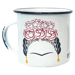 Pocillo Frida Kahlo White - Enamel Mug 12 oz.