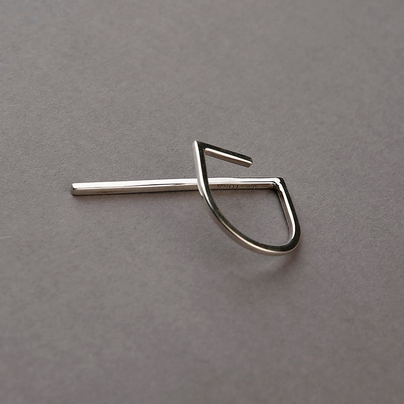 Diagonal minimalist Sterling Silver Ring