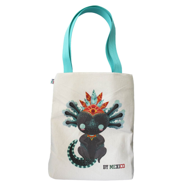 Canvas Tote-bag Black Axolotl