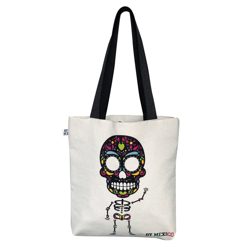 Canvas Tote-Bag Calavera Mexican skull day of the dead