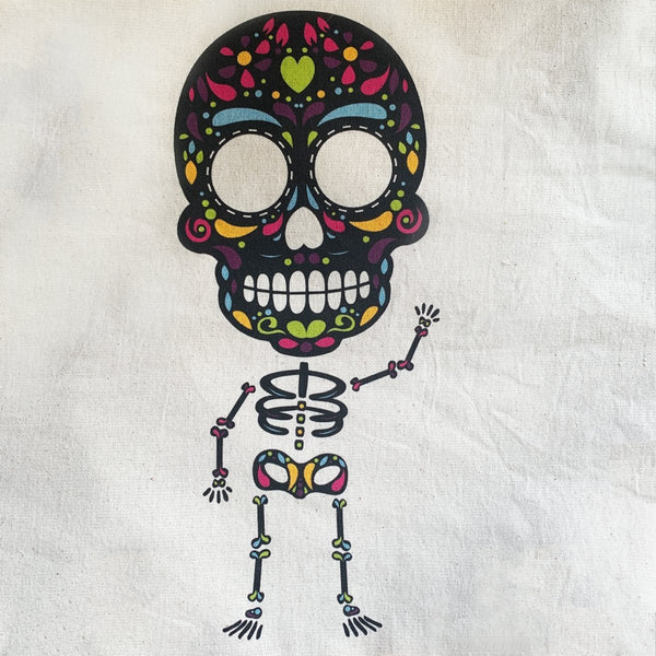 Canvas Tote-Bag Calavera Mexican skull day of the dead