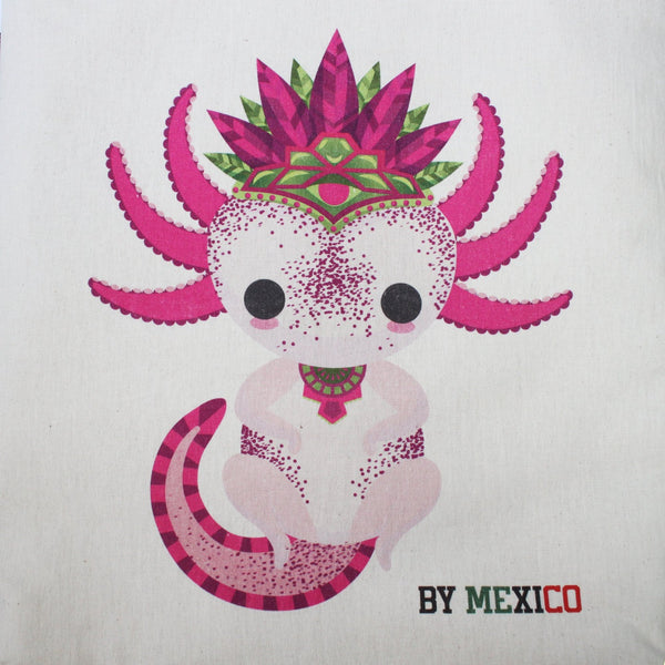 Canvas Tote-Bag Pink Axolotl