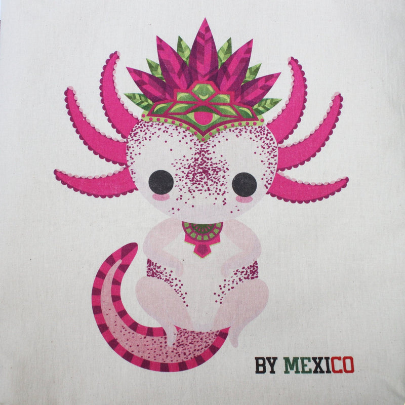 Canvas Tote-Bag Pink Axolotl